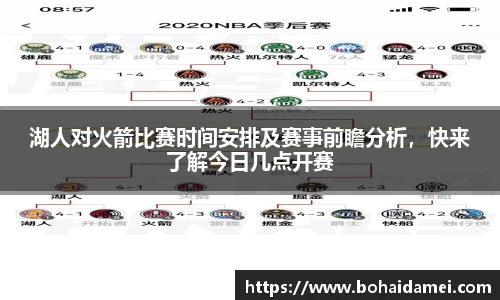 湖人对火箭比赛时间安排及赛事前瞻分析，快来了解今日几点开赛